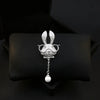 Glasses Rabbit Brooch Animal Lapel Pin for Women Elegant Rhinestone Jewelry with Pearl Pendant, Coat Shawl Wedding Gift - Image 1