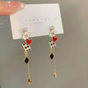 Modern Jewelry Silver Needle Sweet Korean Temperament Splicing Color Tassel Earrings For Women Accessories - Image 3