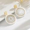 Bohemain Colorful Round Crystal Beads Drop Earrings for Women Ladies Handmade Geometric Metal Earrings Summer Party Jewelry Gift - Image 7