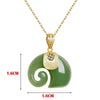 Stone Elephant Pendant Necklace on Gold-Tone Chain - Image 2