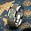 Vintage World Map Compass Ring Retro Ocean Theme Men Stainless Steel Ring High Polished Nautical Traveler Jewelry Gift for Him - Image 3