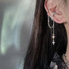 Sparkling Asymmetric Zircon Star Moon Ear Clip for Women Without Piercing Cross Tassel Ear Cuff Clip Earrings Wedding Jewelry - Image 9