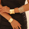 3PCS Chunky Gold Cuff Bracelets for Women Irregular Minimalist Statement Bangle Bracelets Set Upper Arm Cuff Punk Jewelry - Image 1