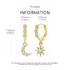 Silver Gold Plated Earrings Women Asymmetrical Star Moon and Sun Drop Earring For Anniversary Wedding Jewelry Gifts - Image 4