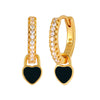 Huggie Silver Ear Needle Enamel Heart Pendant Hoop Earrings Circle Micro Set Zircon Earrings for women Gift - Image 21