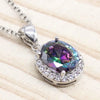Multi-colored Oval Cubic Zirconia Pendent Necklace Women for Wedding Aesthetic Elegant Female Necklaces Party Jewelry - Image 1