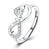 Clover Adjustable Ring Silver Rotating Cherry Blossom Flower Open Rings For Women Wedding Jewelry Gift - Image 40