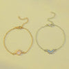 2Pcs/set Sparkling Rhinestone Sun Moon Star Bracelet for Women Vintage Adjustable Opening Couple Rings Set Jewelry Gift - Image 5