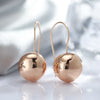 Rose Gold Color Big Glossy Ball Drop Earrings For Women Simple Bride Wedding Jewelry One Touch Dangle Earring - Image 2