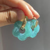 Multicolor Transparent Acrylic Resin Marbling Flower Drop Earrings for Women Gold Color Ear Buckle Jewelry - Image 13