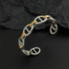 Integrated Pattern Stainless Steel Bracelet in Gold Tone and Silver Tone - Image 3