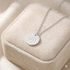Hiraeva 13mm Hammered Disc Pendant Necklace Stainless Steel Dainty Minimalist Coin Choker Adjustable Jewelry - Image 5
