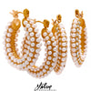 Stainless Steel Imitation Pearls Hoop Huggie Earrings Romantic Elegant Charm Chic Jewelry - Image 1