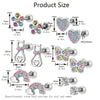 316L Stainless Steel Flat-Back Cartilage Stud Set with Heart Flower Butterfly and Cat Designs - Image 3
