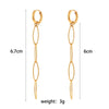 Gold Plated Snowflake Long Tassel Hoop Earrings 316L Stainless Steel Jewelry For Women Everyday Wear - Image 9