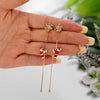 Moving Santa Claus Tassel Dangle Earrings for Women Christmas Tree Snowflake Asymmetric Long Earring Year Jewelry - Image 2