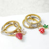 Y2K Sweet Strawberry Flower Charm Ring Set For Women Stainless Steel Stacking Kilcollin Ring Handmade Jewelry Party Gift - Image 5