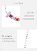MODIAN 925 Sterling Silver Smile Square Rainbow Colorful Zirconia Pendant Necklace Neck Chain For Women Fine Jewelry