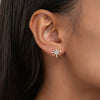 Shinny Clear Zircon North Star Stud Earring Stainless Steel Gold Color Women's Earrings Jewelry Gift - Image 1