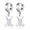 Drop Cross Earring Mens Egyptian Ankh Michael Hang Dangle Earrings Black Stainless Steel Male Punk Jewelry - Image 14