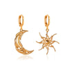 Abstract Hollow Sun Moon Hoop Earrings for Women Jewelry Minimalist Accessories Wearable for Date Travel Party - Image 7