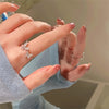 Adjustable Open Acrylic Crystal Butterfly Ring For Women Kpop Silver Color Zircon Finger Ring Party Jewelry - Image 3