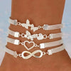Retro Micro Inlaid Rhinestone Infinite Butterfly 8-Shaped Women's Bracelet Ankle Chain, Multiple Multi-Color Wholesa - Image 2