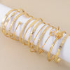 Multilayer Open Bangle Set 12 Pieces in Gold-Tone - Image 3