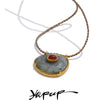 Spectrolite Agate Stone Oval Pendant Necklace for Women Golden Stainless Steel Jewelry Gift - Image 1
