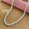 Silver 5/6/8MM 16-30 Inches Rope Chain Necklace For Men Women Punk Wedding Party Gifts Jewelry - Image 8