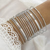 Stackable Bangle Bracelet Set in Gold-Tone and Silver-Tone - Image 7