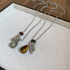 Spotted Tiger Eye Stone Necklace for Women Vintage Water Droplet Grape Pendant Long Chain Necklaces Female Accessories - Image 5