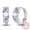 Silver Hoops Earrings Colorful Flower Butterfly Bee Drop Earring For Women Birthday Party Jewelry Gifts - Image 35