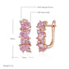 Shiny Pink Zircon Full Paved Drop Earrings For Women Party Rose Gold Color Daily Jewelry Gift - Image 2