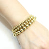 Jewelry Gold Plated Metal Ball Smooth Diameter 3/4/6/8mm Elastic Stainless Steel Bracelet - Image 5