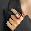 Colorful Rhinestones Ring Geometric Three-dimensional Finger Ring Elegant Jewelry Square Ring Women - Image 2