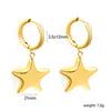 Cubic Chunky Heart Charms Dangling Earrings for Woman/Girls Stainless Steel Gold Plated Smooth Mental Drop Earring - Image 17