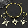 Stainless Steel Jewelry Set Witchcraft Witch Celtic Irish Knot Pendant Necklace Earring Bracelet Ring Nudo De Bruja - Image 9