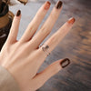 Silver Paper Clip Open Ring For Women Adjustable Jewelry Daily Gift - Image 3