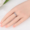 Silver Sparkling Ice-Blue Purple Opal Ring For Women Girls Jewelry Birthday Anniversary Gifts - Image 5