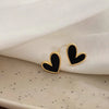 Vintage Heart Shaped Blue White Love Stud Earrings Female Temperament Niche Earrings Retro Little Peach Heart Ear Jewelry - Image 2