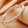 Silver Big Bangles Bracelet Cute Charms for Women Lady Jewelry Adjustment Cuff Wedding - Image 6
