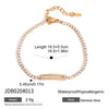 Color Shiny Cubic Zirconia Chain Bracelet Bangle Stainless Steel Women Wrist Jewelry - Image 9