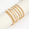 6Pcs Simple Punk Chunky Chain Bracelet Set Metal Link Chain Combo, Ensemble With Rope, Snake,Twisted Designs Bracelet Jewelry - Image 2