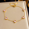 316L Stainless Steel Golden Heart Geometry Zircon Minimalist Series Bracelet Lady Wrist Chain Jewelry - Image 39