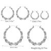 3 Pairs Gold/Silver Plated Bamboo Hoop Earrings, Chunky Circle Earring Set - Image 6