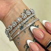 Yupsk 1/3pcs Sliver Color Sparkling Zircon Rhinestone Heart Tennis Bracelets Stainless Steel Bangles Jewelry - Image 3