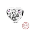 Love Heart Shaped Charms Silver Family Love Friendship Charms Fit Bracelet Bangle Women Jewelry Gifts - Image 20