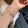Silver Bracelet Bangle Vintage Open Lock Geometric Punk For Woman Girl Jewelry Gift - Image 9