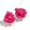 Summer Colorful Lafite Chiffon Flower Earrings for Women Boho Handwoven 3D Flower Fabric Drop Earring Beach Party Jewelry Gifts - Image 14